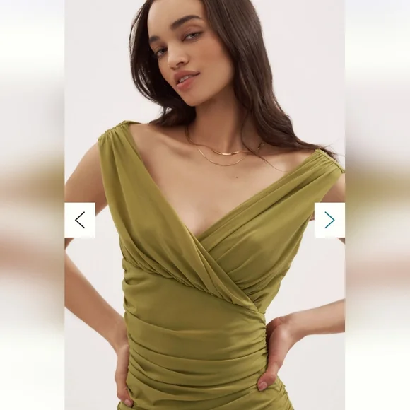 NWT Ronny Kobo Rouched Sophia Maxi Dress in Willow size XS - Picture 5 of 9